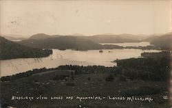 Birds-Eye View of Lakes and Mountains Postcard
