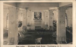 East Lobby at Wardman Park Hotel Washington, DC Washington DC Postcard Postcard Postcard