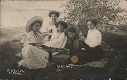 Happy Days - Five Women Drinking in Field Postcard