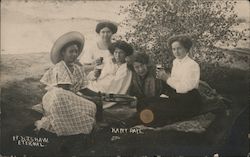 Happy Days - Five Women Drinking in Field Postcard Postcard Postcard