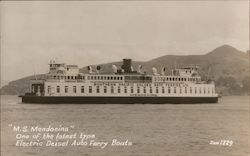 M.S. Mendocino Ferry Boat California Postcard Postcard Postcard