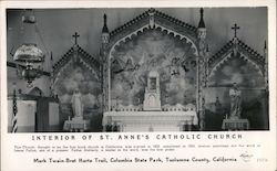 Interior of St. Anne's Catholic Church Columbia, CA Postcard Postcard Postcard