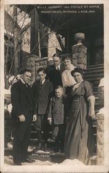 Billy Sunday Family at Home Postcard