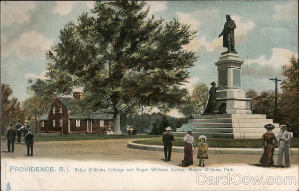 Betsy Williams Cottage and Roger Williams Statue, Roger Williams Park Providence Rhode Island