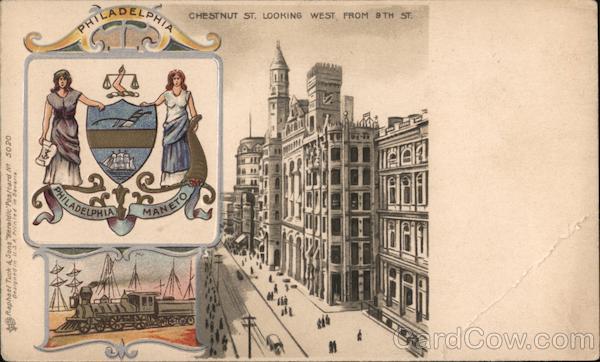 Chestnut St. Looking West from 8th St. Philadelphia Pennsylvania