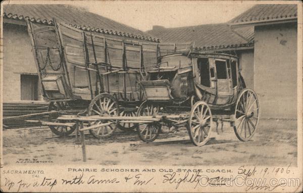 Prairie Schooner and Old State Coach Sacramento California