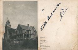 Church of Our Lady and the Lake and Rectory St. Albans Bay, VT Postcard Postcard Postcard