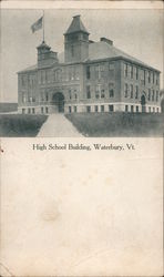 High School Building Waterbury, VT Postcard Postcard Postcard