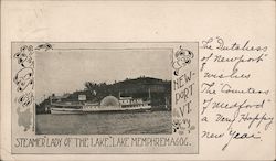 Steamer Lady of the Lake, Lake Memphremagog Postcard