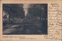 Lovers' Lane - West's Park Drive Postcard