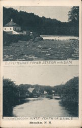 Electric Light Power Station and Dam; Contoocook River North Of Bridge Postcard