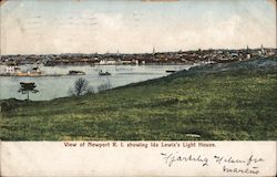 View Showing Ida Lewis's Light House Postcard