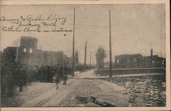 Armory and Public Library Looking North After Fire Chelsea, MA Postcard Postcard Postcard