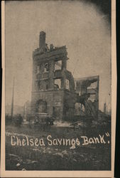 Chelsea Savings Bank after Fire Massachusetts Postcard Postcard Postcard