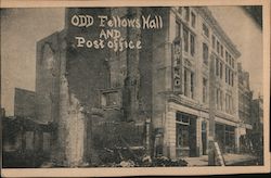 Odd Fellow Hall and Post Office After Fire Postcard