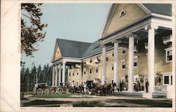 Departing Stages at the Yellowstone Lake Hotel Postcard