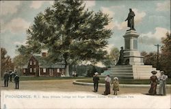 Betsy Williams Cottage and Roger Williams Statue, Roger Williams Park Postcard