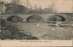 Norwalk River and New Canaan Bridge Connecticut Postcard Postcard Postcard