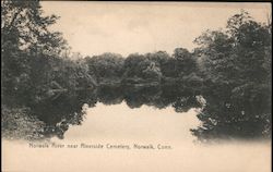 Norwalk River Near Riverside Cemetery Postcard