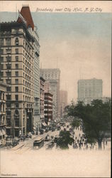 Broadway Near City Hall Postcard