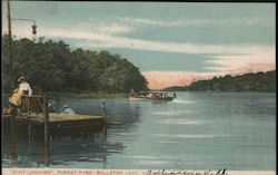 Boat Landing, Forest Park Ballston Lake, NY Postcard Postcard Postcard