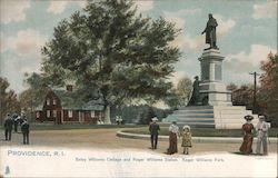 Betsy Williams College and Roger Williams Statue, Roger Williams Park Providence, RI Postcard Postcard Postcard
