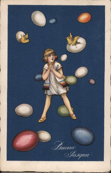 Italian Art Deco Happy Easter Eggs