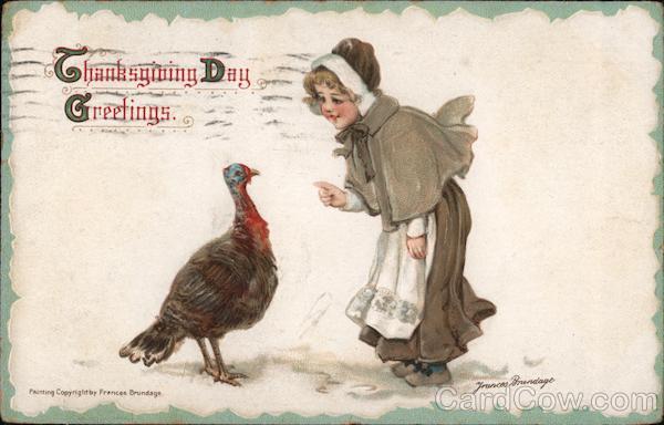Thanksgiving Day Greetings Frances Brundage Pilgrims