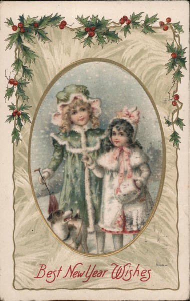 Best New Year Wishes - Two Young Girls Standing in the Snow