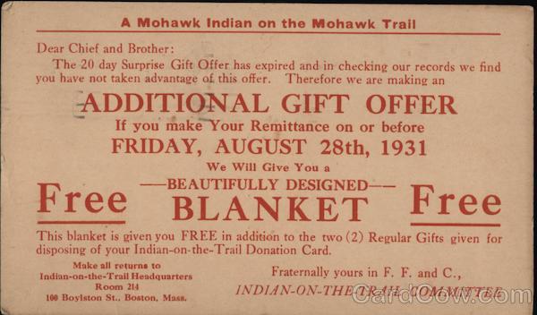 Indian-On-The-Trail Committee Correspondence Card Advertising