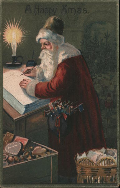 A Happy Xmas Santa Checking his List Santa Claus
