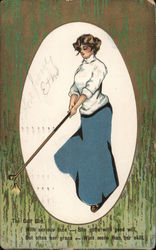Woman Golfer Postcard