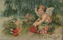 To My True Love Cupid Postcard Postcard Postcard