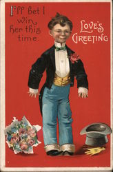 Love's Greeting - I'll bet I win Her this Time Postcard