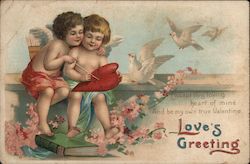 Love's Greeting - Accept this loving heart of mine, and be my own true Valentine Postcard
