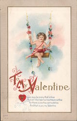 Cupid on Swing: To My Valentine Postcard