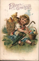 Easter Greetings With Chicks Postcard Postcard Postcard