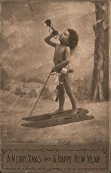 A Merry Chrismas and A Happy New Year Postcard