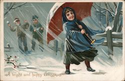 A Bright and Happy Christmas Children Postcard Postcard Postcard