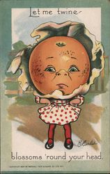 Girl With Orange for Head Postcard