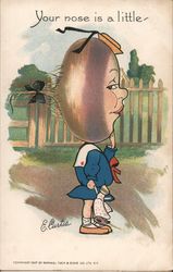 Child With Vegetable Head: Your Nose is a Little - Postcard