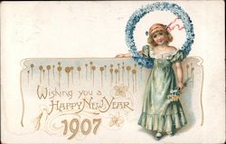 Wishing you a Happy New Year-1907 Postcard