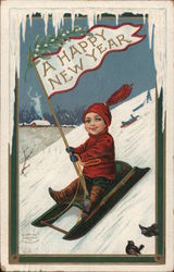 A Happy New Year Children Postcard Postcard Postcard