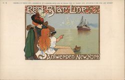Red Star Line Antwerpen - New York Postcard