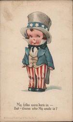Boy Dressed as Uncle Sam Patriotic Postcard Postcard Postcard