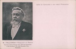 M Fallieres - President of France Postcard Postcard Postcard