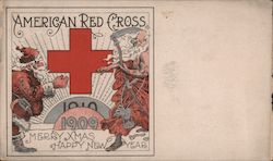 American Red Cross - Merry Xmas - Happy New Year 1909-1910 Postcard