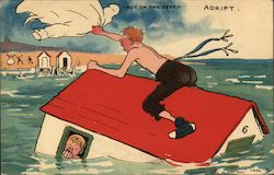 Out On the Deep - Drift: Tide Coming In Comic, Funny Postcard Postcard Postcard