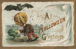 All Halloween Greetings Postcard