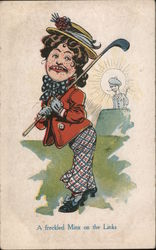 Girl Golfer: A Freckled Minx on the Links Women Postcard Postcard Postcard